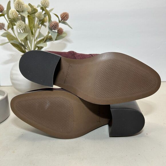 Sam Edelman Simona Leather Bootie Buckle Side Zip Burgundy Women's US 7 NWOB - Picture 9 of 11